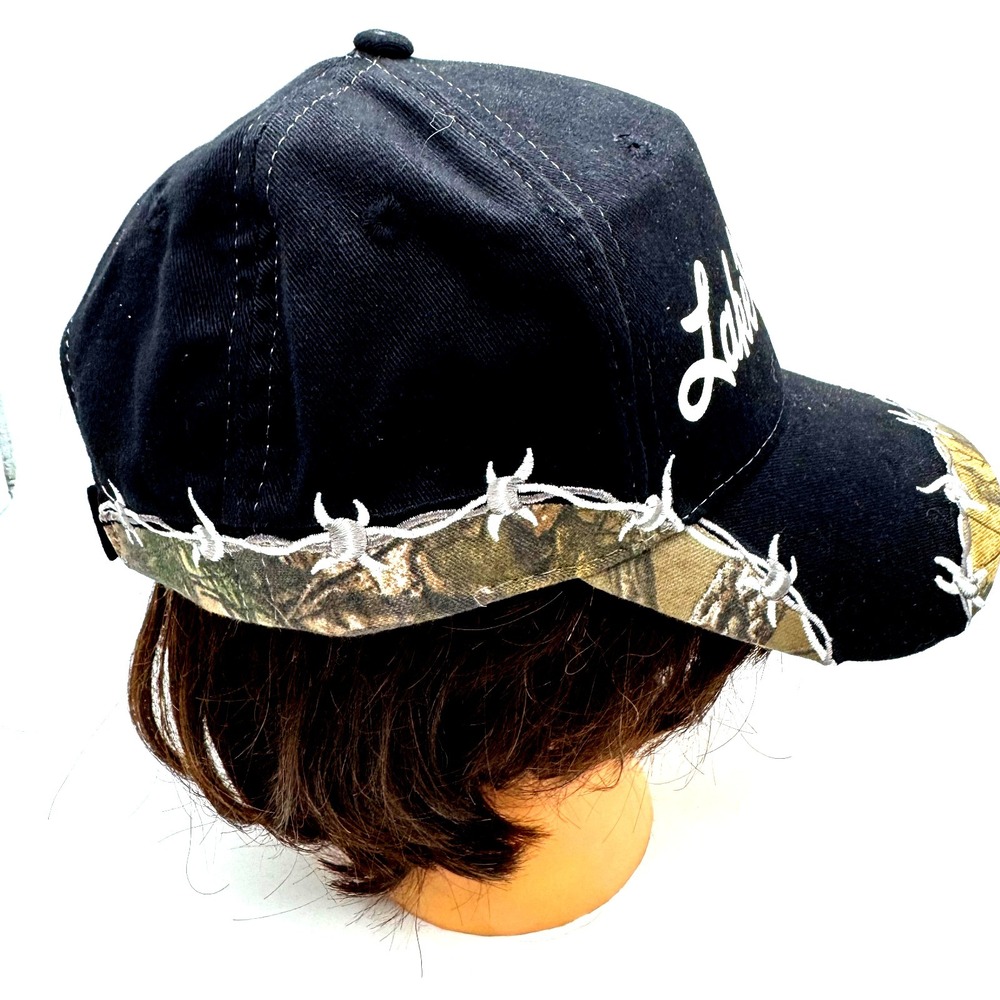 New Realtree Baseball Cap Hat Lake Life Glittered Letters Camo Brim Black - Picture 4 of 6